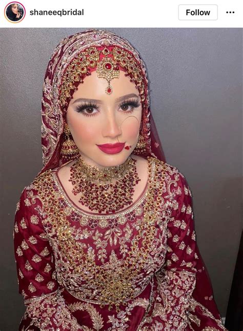 Inspiring For Desi Hijabi Bride Pakistani Indian Classic Red