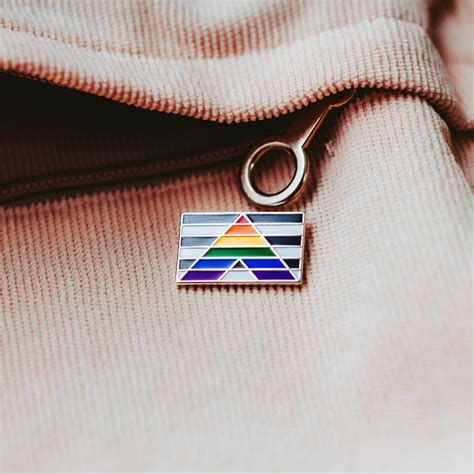 Straight Lgbtq Ally Rainbow Pride Flag Enamel Pin Lesbian Etsy Australia