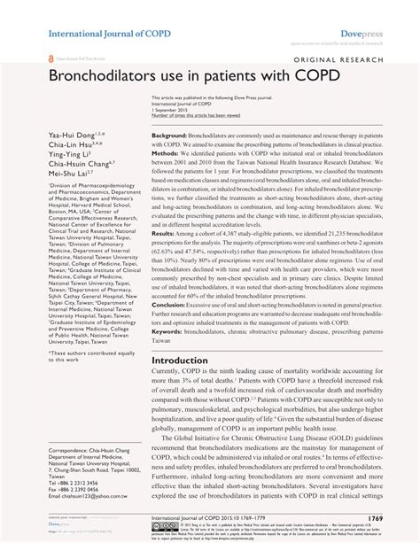 (PDF) Bronchodilators use in patients with COPD