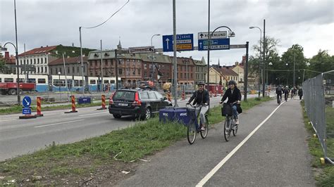 Mindre flytt av körfält i Allén Trafiken nu Göteborg