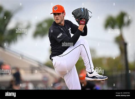 Detroit Tigers Starting Pitcher Joey Wentz 43 Throws Against The