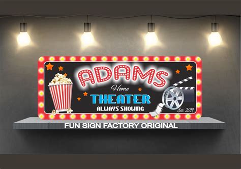 Custom Home Theater Sign Movie Theater Decor Personalized Movie Theatre ...