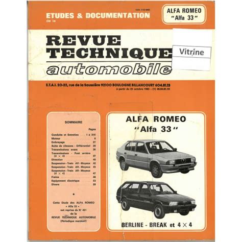 Revues techniques des Alpha Roméo