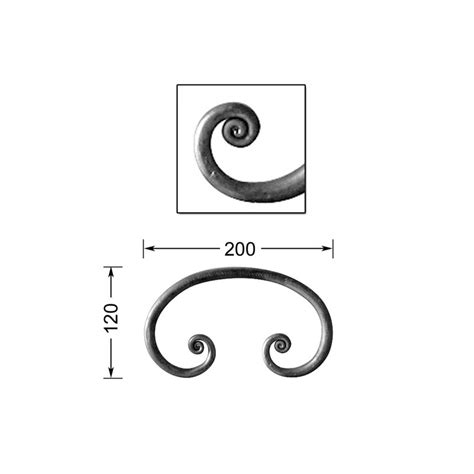 Volute Noyaux Forg S Fer Rond Hauteur Mm X Mm Largeur Ron