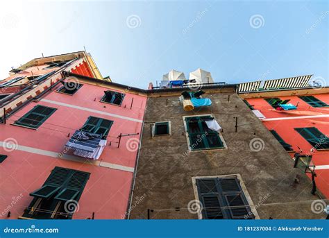 Colorful Ancient Italian Architecture Houses In Vernazza Village