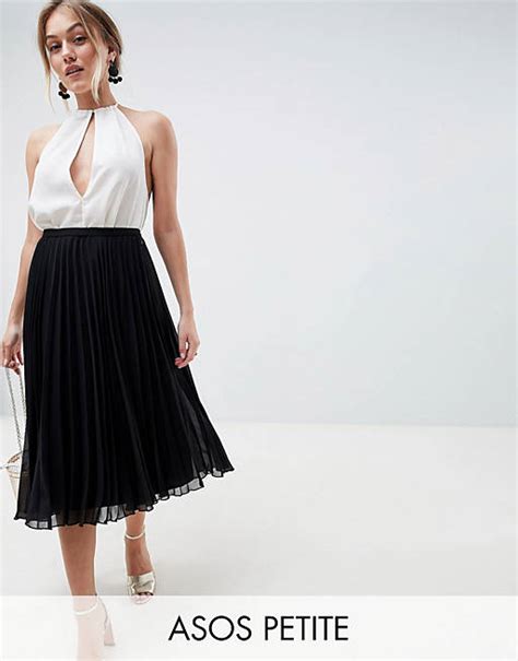 Asos Design Petite Pleated Midi Skirt Asos