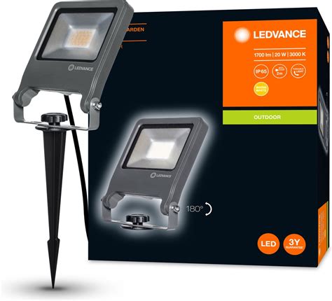 Ledvance LED Breedstraler Endura Spike Zwart 20W 1700lm 830 Warm Wit