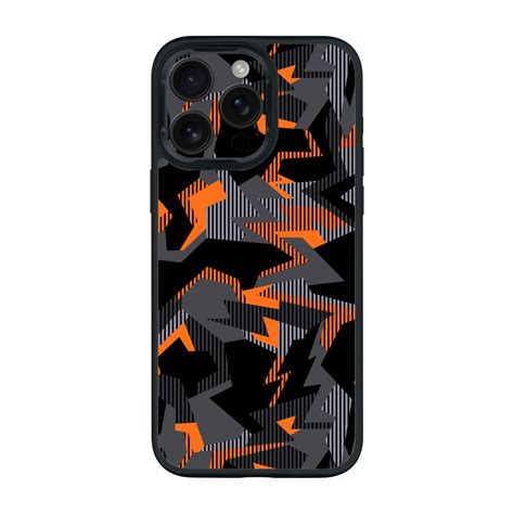 iPhone 16 PRO Qcaze | Orange Camo Case + Skin Kit