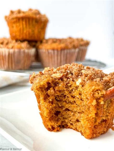 Almond Flour Pumpkin Muffins With Maple Pecan Streusel Flavour And Savour