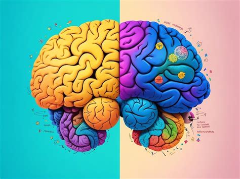 Representación colorida de los lados izquierdo y derecho del cerebro