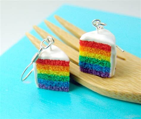 Cake Earrings // Rainbow Cake Earrings // Food Jewelry Food | Etsy