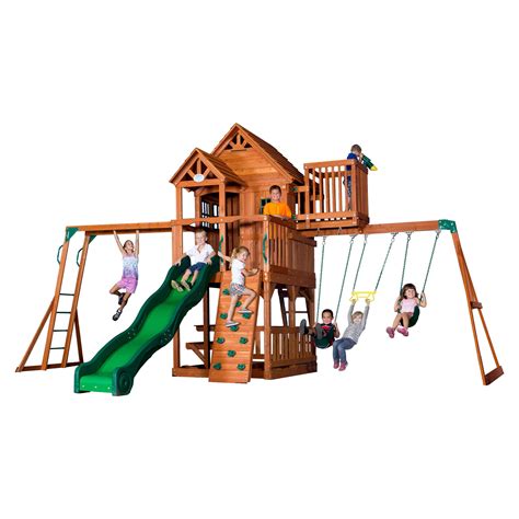 Buy Backyard Discovery Skyfort Ii Playground Cedar Wood Swing Set With