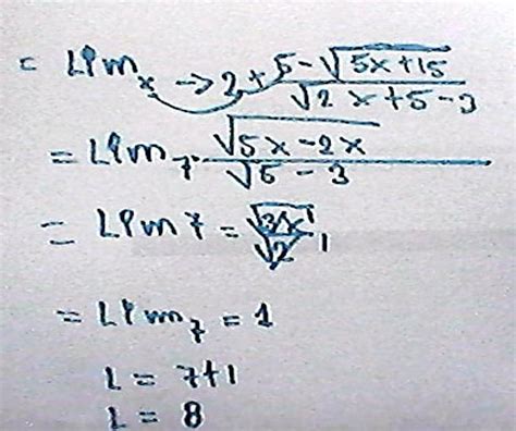 Calcular el siguiente límite tex lim x to 2 frac 5 sqrt 5x 15