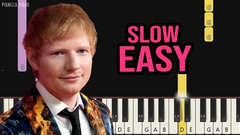 Ed Sheeran Eyes Closed Slow Easy Piano Tutorial By Pianella Piano