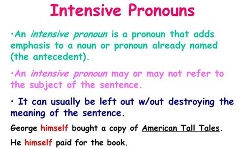 Examples Of Reflexive And Intensive Pronouns