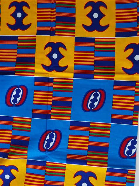 Kente Print Fabric Green Red Yellow And Blue Kente Fabric African