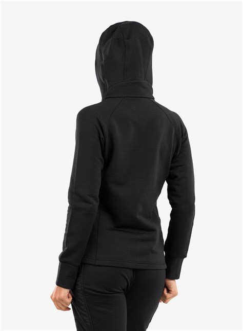 Bluza Z Kapturem Damska Mons Royale Nevis Merino Fleece Hood Black