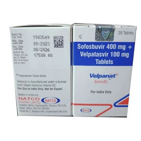 Velpanat Sofosbuvir Velpatasvir Tablet Mg Mg At Rs Box