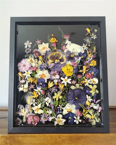 Epoxy Resin Flowers Artwork Midnight Meadows Etsy