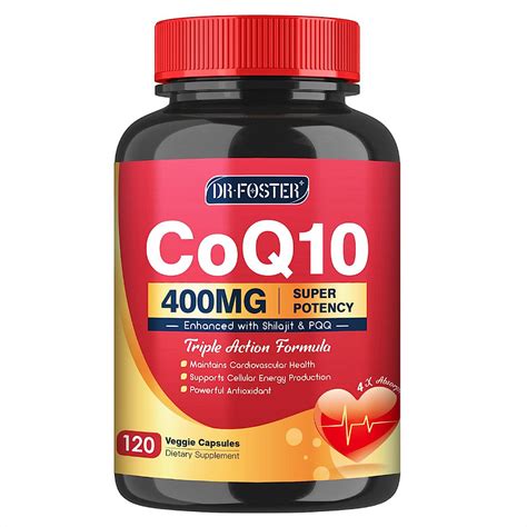 Drfoster Coq10 400mg With Pqq And Shilajit High Absorption With Bioperine Coenzyme Q10