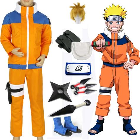 Disfraz de Naruto Uzumaki para niños chaqueta y pantalones de Anime