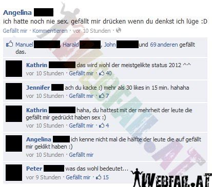 Ich Hatte Noch Nie Sex Facebook Fail Des Tages 21 03 2012 Webfail Fail Bilder Und Fail Videos