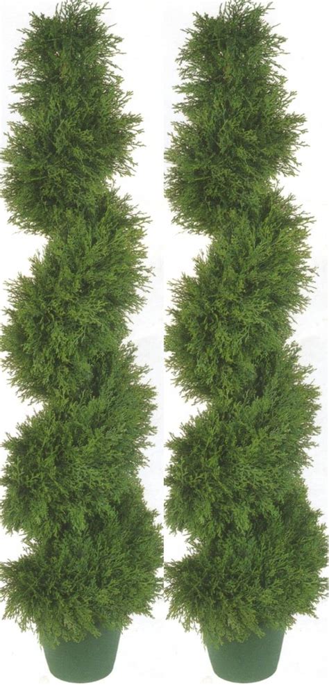 Amazon Two Foot Inch Artificial Cypress Spiral Topiary Trees