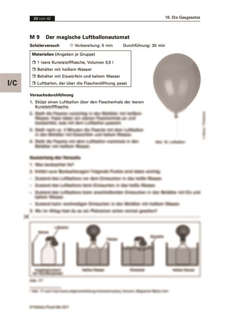 Druck Volumen Und Temperatur Von Gasen Raabits Online