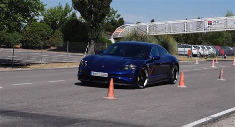 The Porsche Taycan Turbo S Had A Hard Time With The Moose Test Carscoops