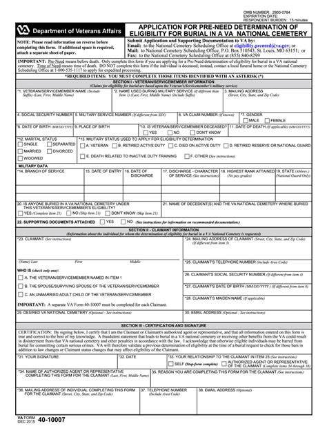 Va Form 40 10007 Fill Out Sign Online DocHub