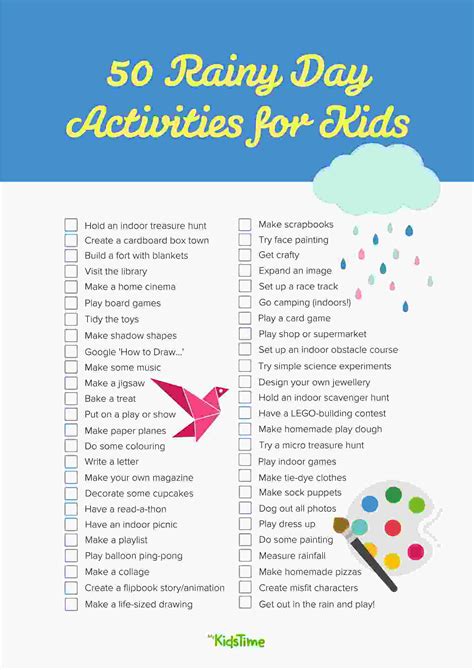 50 Fun Rainy Day Activities For Kids – FREE Checklist