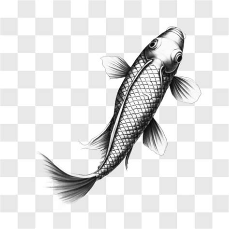 Download Black and White Koi Fish Drawing in Water Sketches Online ...