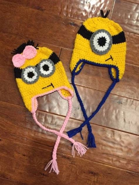 Two Crocheted Hats That Look Like Minion Characters