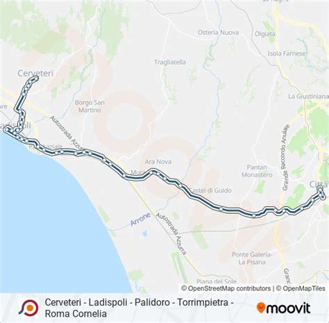 Cotral Route Schedules Stops Maps Cerveteri Piazza Mororoma