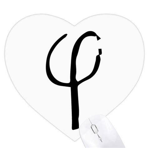 Greek Alphabet Phi Black Heart Mousepad Rubber Mat Game Office