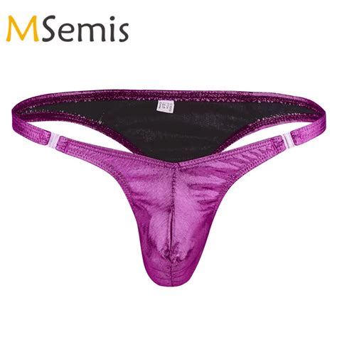 Herren Dessous Bikini Unterw Sche Gl Nzenden Low Rise Geraffte Pouch G