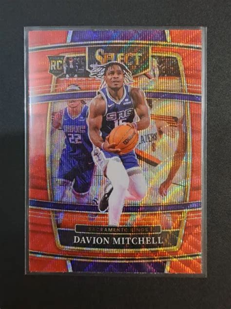 2021 22 NBA PANINI Select Davion Mitchell Red Wave Prizm Rookie Card