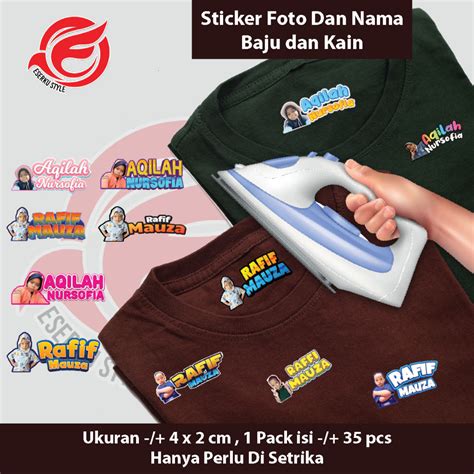 Jual Sticker Foto Label Nama Kain Baju Kaos Sablon Setrika Sticker Iron