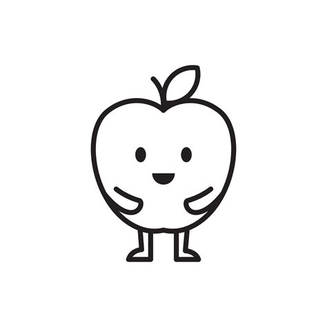 Cute Line Apple Illustration 4583570 Vector Art at Vecteezy