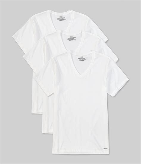 Calvin Klein Cotton Classic Solid V Neck Undershirts 3 Pack Dillards