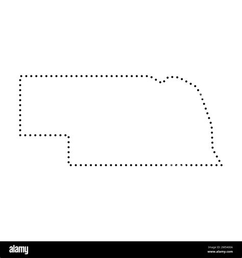 Nebraska state of United States of America, USA. Simplified thick black