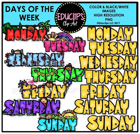 days of the week clipart 20 free Cliparts | Download images on Clipground 2024