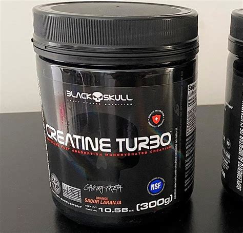 Creatine Turbo Monohidratada 300g Laranja Black Skull S