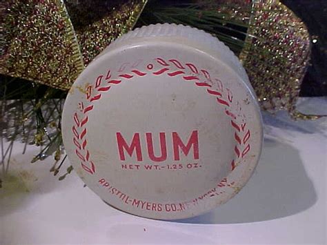 Mum Deodorant Milk Glass Jar Tin Lid Advertising Vintage