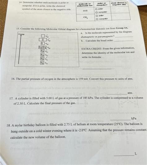 Solved 14 Determine Whether Each Molecule Is Polar Or