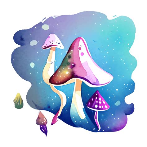 Watercolour Magic Mystical Mushrooms Clipart Bundle Creative Fabrica