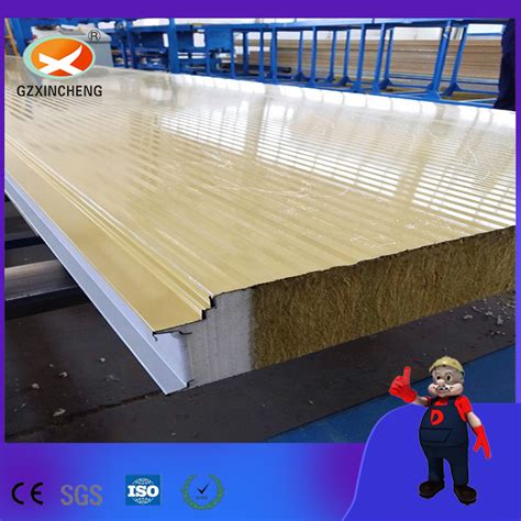 PU PIR Rock Wool Sealing Insulated Zinc Composite Sandwich Panel For