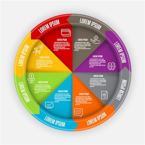 Diagrama de proceso de plantilla de círculo infográfico de conjunto de