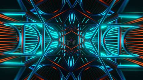 Strobe Lights Dance Rhythmically In A Neon Vj Loop Backdrop Stock