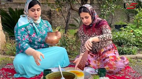 فیلم پخت یک غذای محلی با مرغ و گردو توسط دو دختر روستایی باسلیقه گیلانی